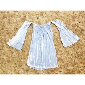 Kiwi + Punch Miami Vista Blue Off Shoulder Tunic Top Blouse Size: Medium. NWT